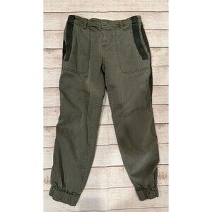 Anthropologie olive green utility jogger pants feature front patch pockets 2 P